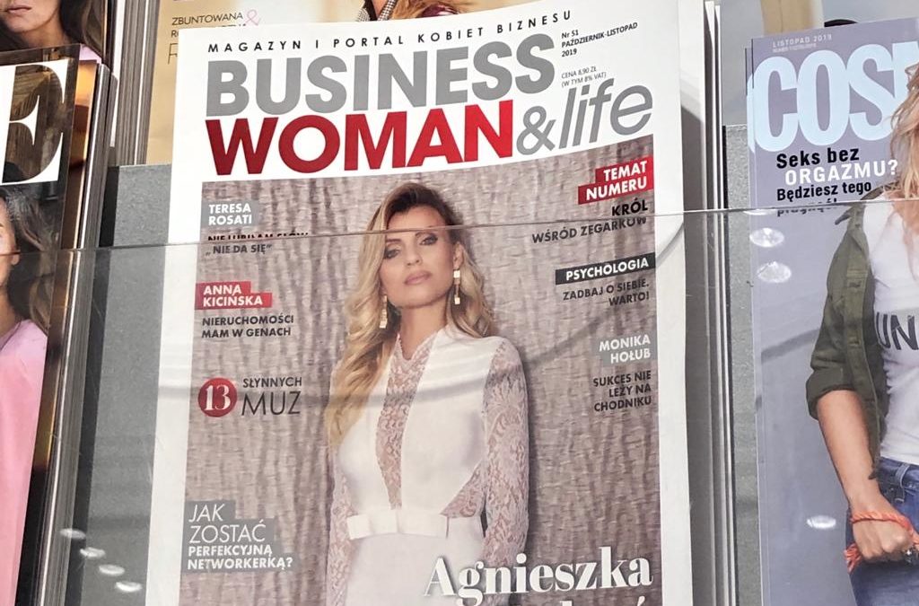 Okładka magazynu Businesswomanlife nr 51 ( 10/11.2019) Empiki, Poczta  Polska, salony prasowe w całej Polsce